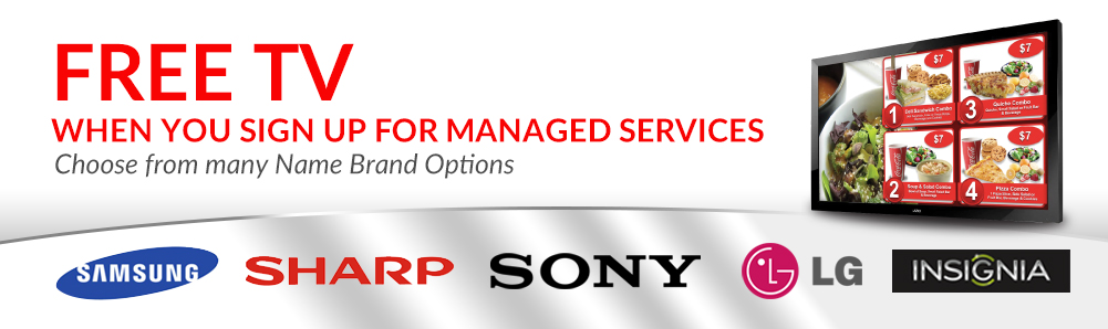 Plug and Play digital signage gives free tv when you signup for managed service